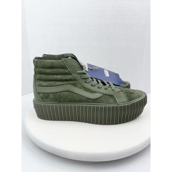 VANS Premier SK8-HI 38 Reissue Platform Army Green Suede Skate Shoes Womens 9.5 - Picture 5 of 12